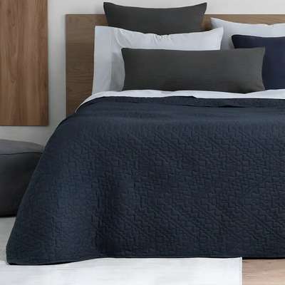 Colcha King Size Real Textil Edredón Ligero - 1 Pieza Color Azul oscuro Diseño de la tela Liso | Meses sin interés