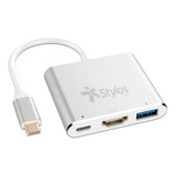 Hub Multipuerto Stylos 3 En 1 Hdmi 4k Usb 3.0 Usb C