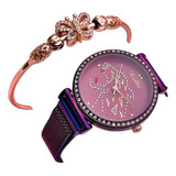 Combo Reloj Scottie + Pulsera Covergold Original Para Dama