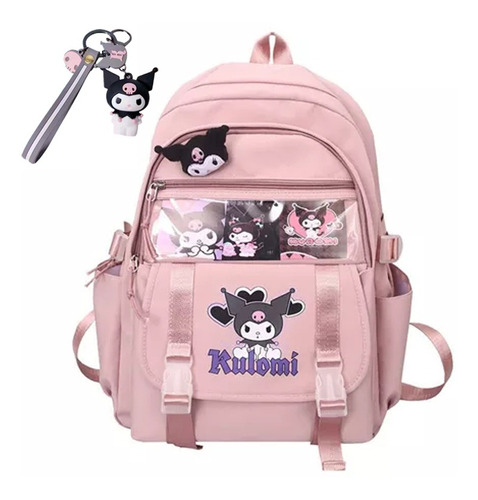 Mochila De Moda Casual Sanrio Kuromi Con Llavero