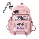 Mochila De Moda Casual Sanrio Kuromi Con Llavero