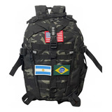 Mochila Tática 40l Reforçada Impermeável Assault Militar Cor Preto Camuflado Desenho Do Tecido Liso