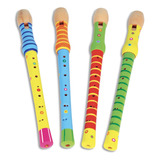 Flauta De Madera Colorida Instrumento Musical Infantil 32 Cm