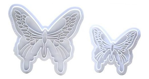 2 Unids Mariposa Sugarcraft Galleta Cortadores Del Embolo D