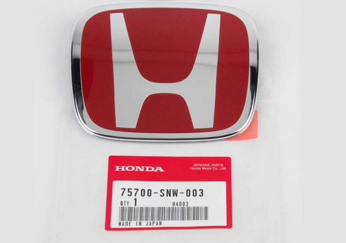 Emblema Frontal Honda Civic Rojo Versin Si 2006-2009 Foto 2