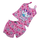 Pijama Hello Kitty Helado Para Niña 2p Short Blusa Tirant Ka
