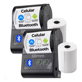 Kit 2 Mini Impressora Portátil Bluetooth Térmica 58 Celular