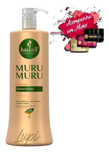 Haskell Murumuru Shampoo 1l Nutrição Prolongada + Nf