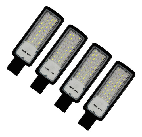 Kit 4 Luminária Led Para Poste 100w Iluminação Publica 