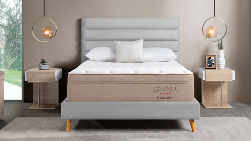 Colchón Somma, Base Cama Milano, Protector El Dorado 160x190