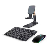 Teclado E Mouse Bluetooth + Suporte Para iPad 9 Geração