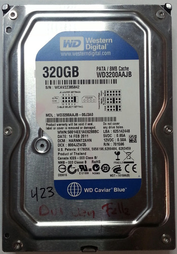 Western Digital Wd3200aajb-00j3a0 320gb - 423 Recuperodatos