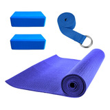 Set Yoga Fitnes Pilates Mat Pvc 6mm + 2 Block + Cinturon 109