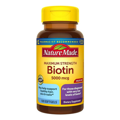 Nature Made Biotina 5000 Mcg Belleza Cabello Piel Uñas Sabor N\u002Fa 120 Softgels Apoyo Saludable Para El Cabello, La Piel, Las Uñas: Contiene Una Botella De 120 Unidades Que Es Suministro Para 120 Dias. | MercadoLibre