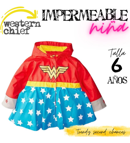 Impermeable Western Chief Wonder Woman Niña La Segunda Bazar