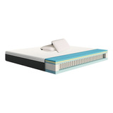 Colchón Emma Hybrid Matrimonial Memory Foam + Dos Almohadas Color Blanco