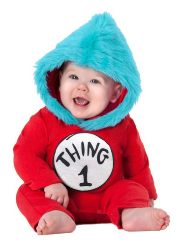 Dr.seuss's, Tha Cat In The Hat, Disfraz/cosplay Traje Thing/cosa 1 & 2, Bebe