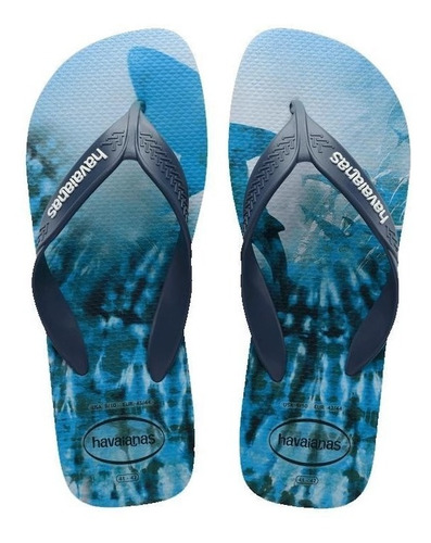 Sandália Havaianas Surf Preto Aloha Hawaii Sola Grossa