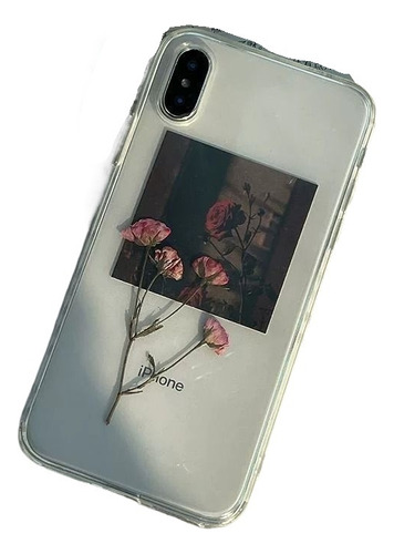 Funda Teléfono Transparente Con Estampado Rosas For iPhone.