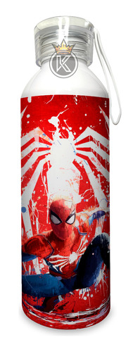 Botella De Agua Spider Man 750ml - Aluminio - Estampaking