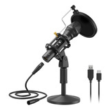 Microfone P/ Podcasting Maono Au-hd300t Latência Zero Cor Preto