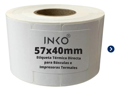 10 Rollos Etiqueta Para Bascula 57x40 Mm Térmica C/1000