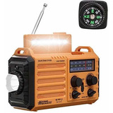 Radio Tiempo 5000mah Batería Solar Manivela Radio Noaa...