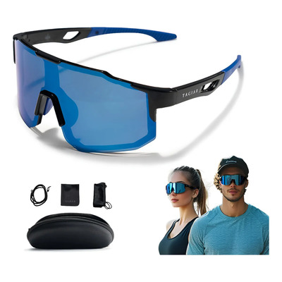 Tagiar Gafas De Sol Deportivas Unisex Para Correr,ciclismo Lente Azul Armazón Negro\u002Fazul | MercadoLibre