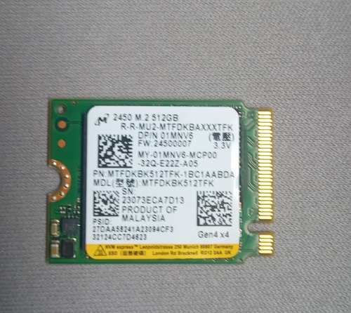 Ssd Nvme M2 2230 512gb Gen 4