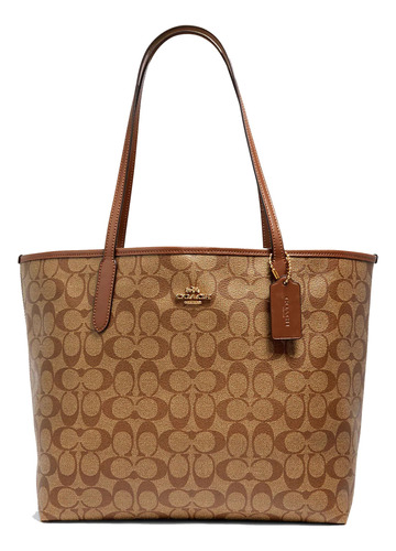 Bolsa Dama Coach Original Signature City Tote Gold / Brown