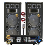 2 Bafles Doble 12 Consola Soundxtreme 4100 Bluetoo Mic A Cjf