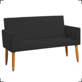 Namoradeira Decorativa Sofá 2 Lugares Reforçada Para Sala Cor Preto Desenho Do Tecido Suede Liso