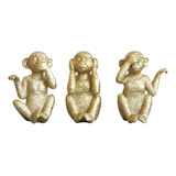 Set De 3 Figuras De Monos En Miniatura Para Decoración Del H