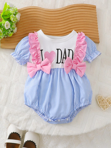 Mono Triangular Bordado Con La Letra «i Love Dad Mom» Para N