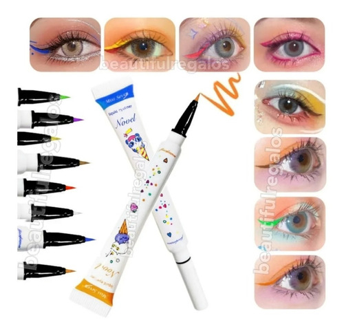 Delineador De Ojos Fibra Liquido Colores Waterproof Make Up