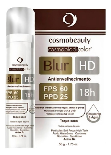 Blur Hd Protetor Com Cor Fps 60 Antienvelhecimento 50 Mg