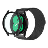 Pulseira Magnética + Case De Vidro Para Watch4 44mm/40mm