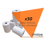 Amalink 80 Mm X 50 Mts Térmico De 1 Hoja De 48g Color Blanco De 50 Unidades Por Pack