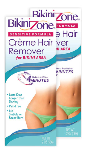 Bikini Zone Creme Hair Reomer Sensitive Bikini Area, 2 Oz (2
