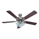 Ventilador De Techo Hunter Classic Plus Níquel Cepillado Con 5 Aspas, 52  De Diámetro