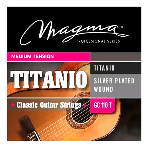 Encordado Guitarra Criolla Magma Titanium Gc110t Tens Media