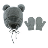 O Gloves New Kids Winter Beanie Hat, Conjunto De Luvas, Lã Q