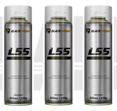 Spray Limpa Contato L55 Black Prime 300mls 3 Unidades