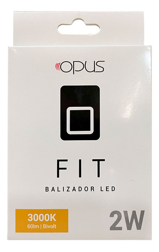 Balizador De Parede Fit 2w 3000k Preto Bivolt - Opus