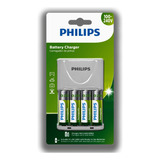 Carregador Pilhas + 4 Aa Pequena 2450mah Philips Original