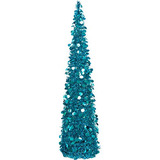 Árbol De Navidad Plegable De 5 Pies Purpurina Azul Dec...