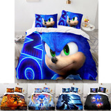 3 Conjuntos De Capa De Edredon Sonic Conjunto De Cama 3d Com