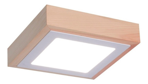 Plafon Madera Deco Led 12w 20x20 Panel Lucciola Vg