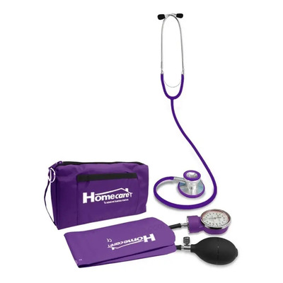 Kit Baumanómetro Aneroide Con Estetoscopio Doble Color Violeta | Meses sin interés