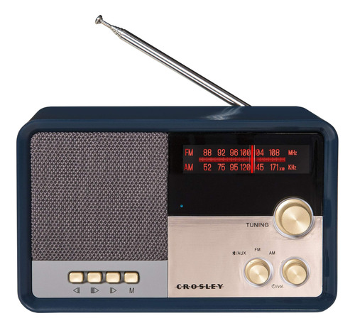 Radio Crosley Cr3036d-nv Tribute Vintage Con Bluetooth, Azul